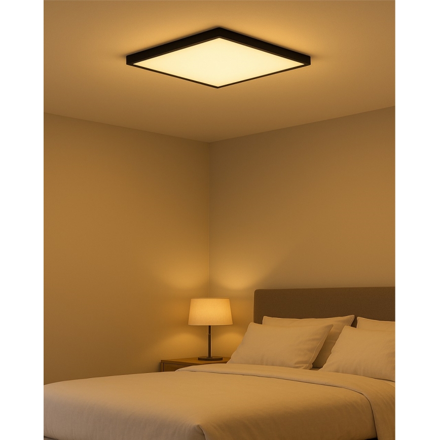 LED stropné svietidlo LED/40W/230V 3000/4000/6500K 50x50 cm čierne